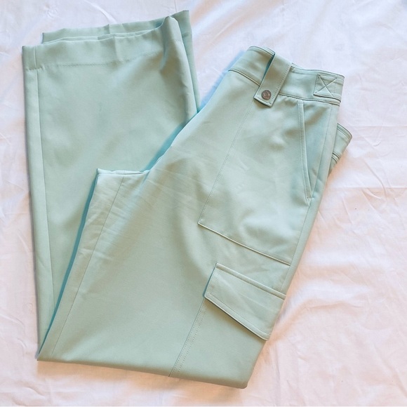 White House Black Market Light Green Wide Leg Pants - Picture 3 of 10